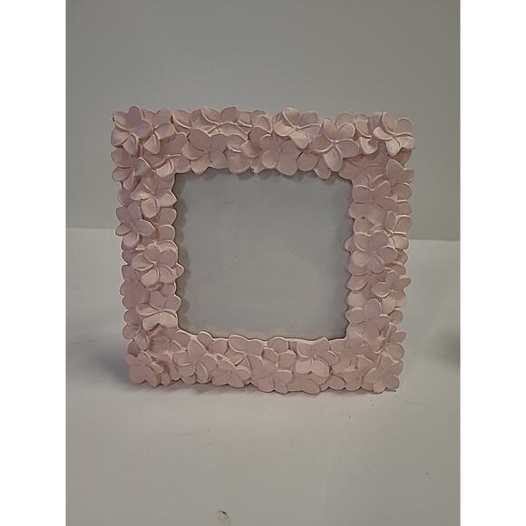 Laura Ashley Pink Picture Frames (3) Textured Resin Floral 4 X 4 Baby Shower - Picture 5 of 8